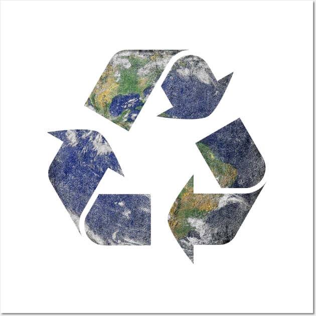 Planet Earth Day Recycle Reduce Reuse for Earth Lover Gifts Wall Art by Arteestic